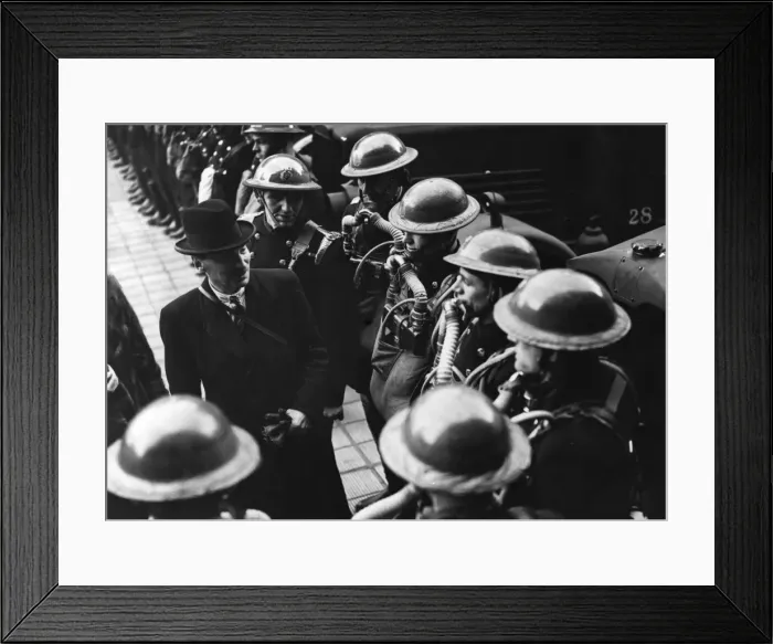 Framed Print : Visit to LFB by Mr Attlee, Lord Privy Seal, WW2 Framed Print : Visit to LFB by Mr Attlee, Lord Privy Seal, WW2