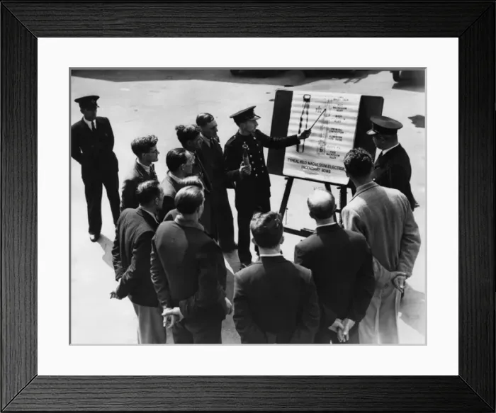 Framed Print : Blitz in London -- training office workers, WW2 Framed Print : Blitz in London -- training office workers, WW2
