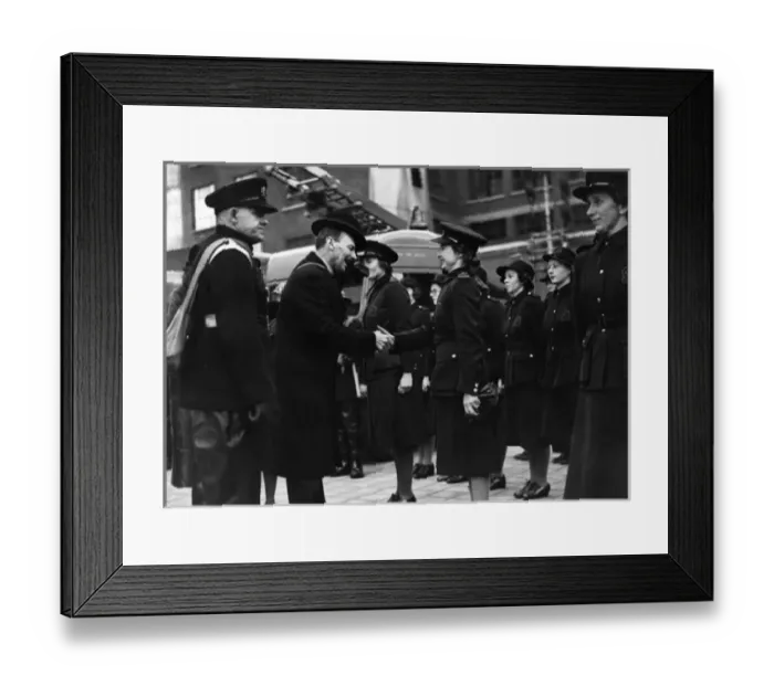 Framed Print : Visit to LFB by Mr Attlee, Lord Privy Seal, WW2 Framed Print : Visit to LFB by Mr Attlee, Lord Privy Seal, WW2