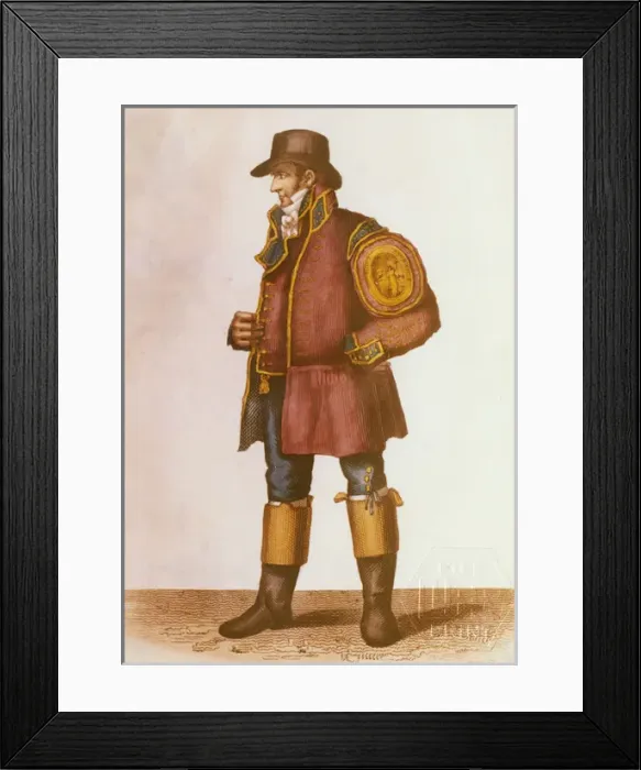 Framed Print : Hope Insurance Company fireman in uniform Framed Print : Hope Insurance Company fireman in uniform