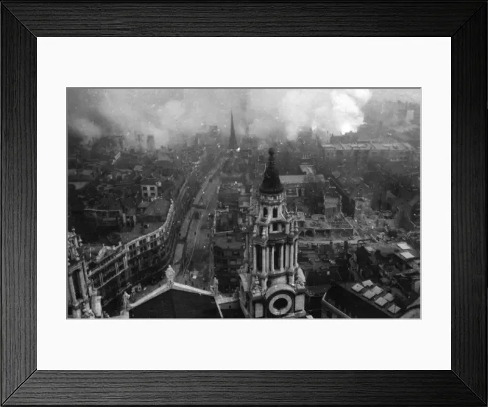 Framed Print : View from St Pauls Cathedral, London, WW2 Framed Print : View from St Pauls Cathedral, London, WW2
