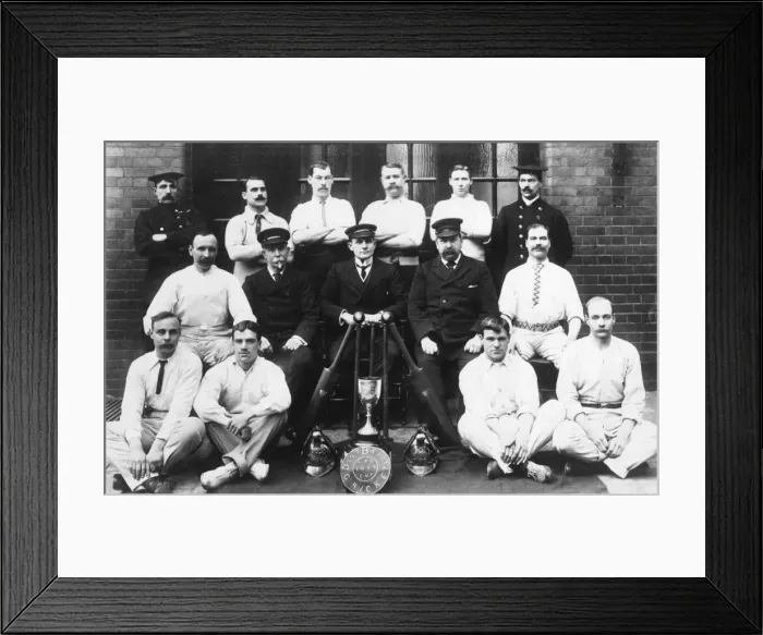 Framed Print : Group photo, LFB cricket team, District B Framed Print : Group photo, LFB cricket team, District B
