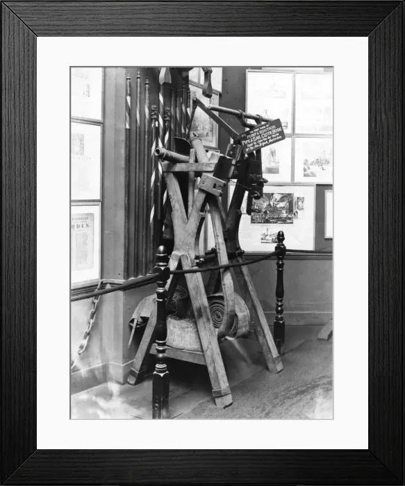 Framed Print : Old firefighting equipment in a museum Framed Print : Old firefighting equipment in a museum