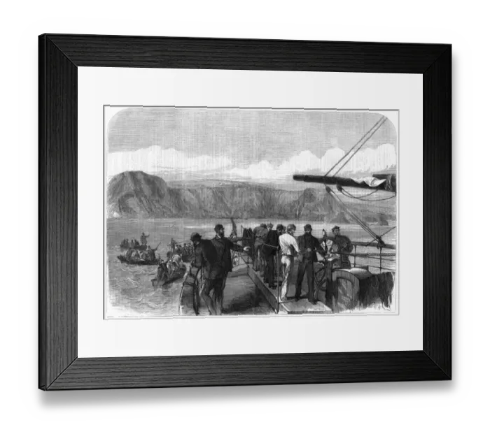 Framed Print : Laying the shore end of the Atlantic telegraph cable Framed Print : Laying the shore end of the Atlantic telegraph cable