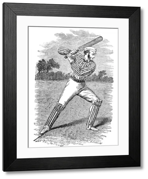 Framed Print : A batsman in the 19th century Framed Print : A batsman in the 19th century
