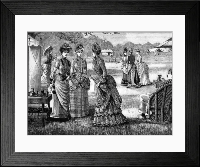 Framed Print : An exciting cricket match in the 19th century Framed Print : An exciting cricket match in the 19th century