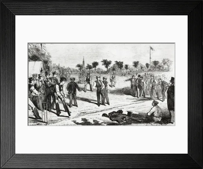 Framed Print : Cricket players at Boston Common, Boston, USA Framed Print : Cricket players at Boston Common, Boston, USA