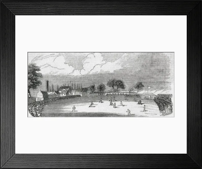 Framed Print : A cricket match between Nottingham v all England Framed Print : A cricket match between Nottingham v all England
