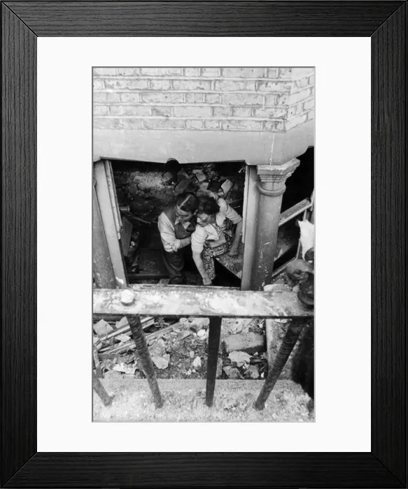 Framed Print : Rescue following flying bomb attack, London, WW2 Framed Print : Rescue following flying bomb attack, London, WW2
