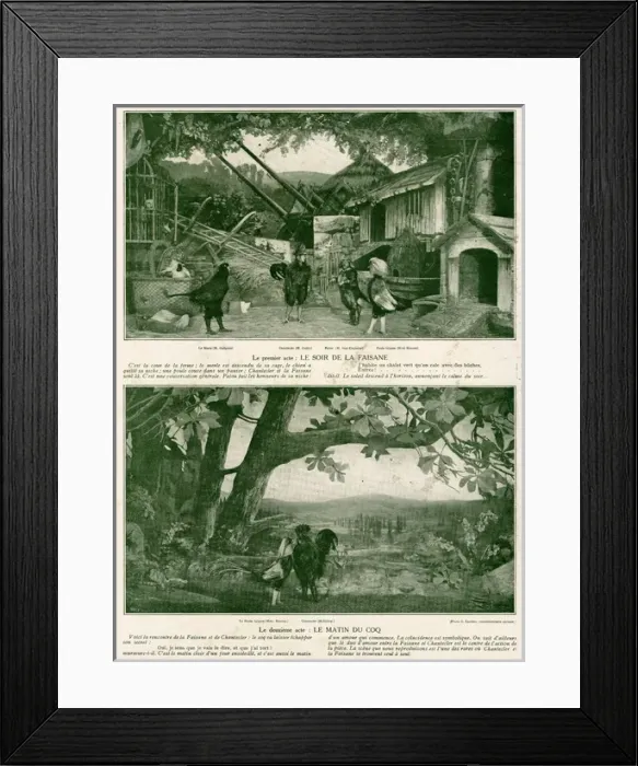 Framed Print : Scenes from the play Chantecler by Rostand, 1910 Framed Print : Scenes from the play Chantecler by Rostand, 1910