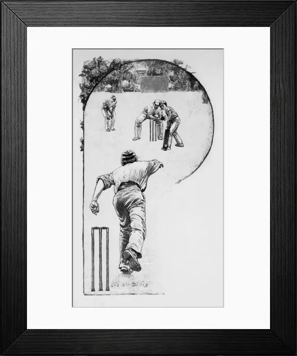 Framed Print : Cricket Crafty Bowling Framed Print : Cricket Crafty Bowling