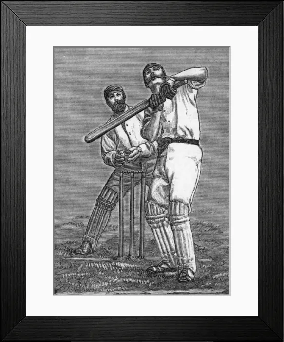Framed Print : Cricket a batsman dealing with a full pitch Framed Print : Cricket a batsman dealing with a full pitch