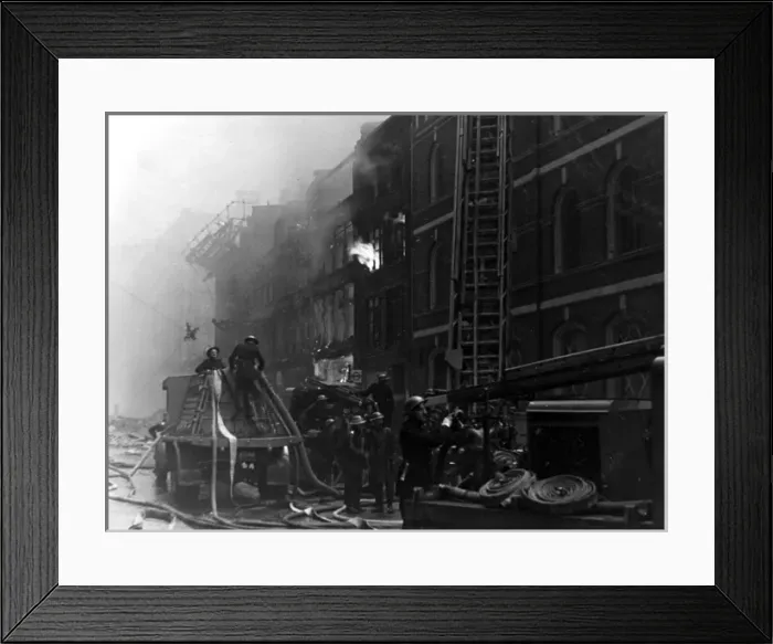 Framed Print : Blitz in London -- Shoe Lane, WW2 Framed Print : Blitz in London -- Shoe Lane, WW2