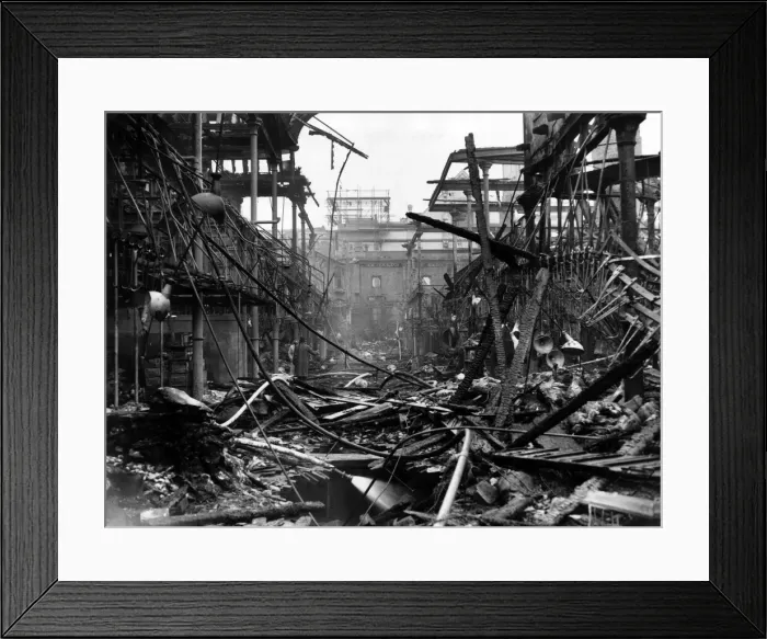 Framed Print : Aftermath of major fire, Smithfield Poultry Market Framed Print : Aftermath of major fire, Smithfield Poultry Market
