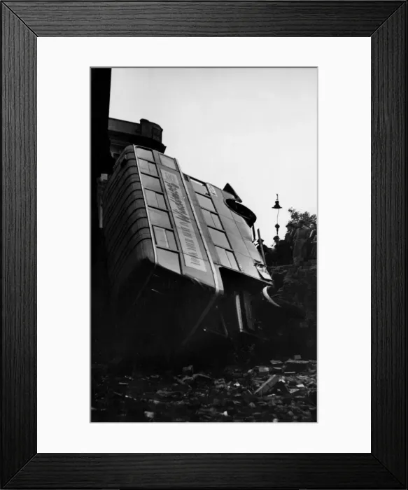 Framed Print : Road accident involving a bus, Elgin Avenue, London Framed Print : Road accident involving a bus, Elgin Avenue, London