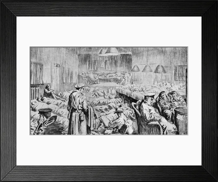 Framed Print : Interior of a YMCA hut in London Framed Print : Interior of a YMCA hut in London