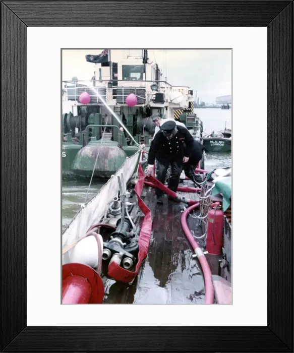 Framed Print : Massey Shaw fireboat, River Thames, London Framed Print : Massey Shaw fireboat, River Thames, London