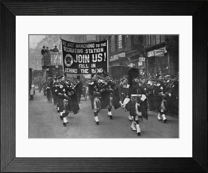 Framed Print : Recruiting band in London, WW1 Framed Print : Recruiting band in London, WW1