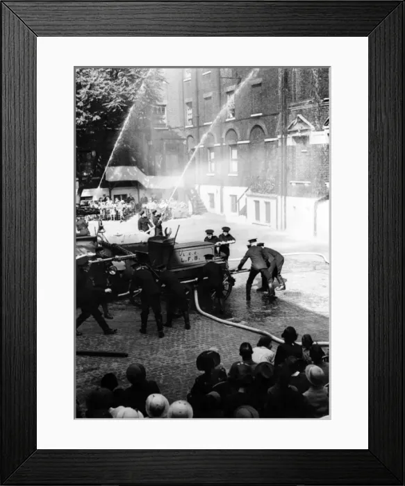 Framed Print : Weekly LFB drill display with manual and motor pumps Framed Print : Weekly LFB drill display with manual and motor pumps