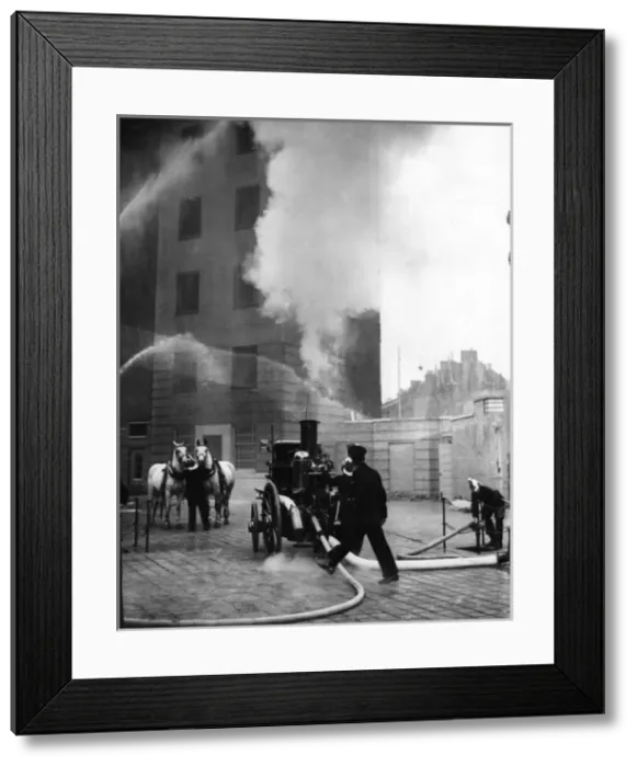 Framed Print : Horse-drawn steamer taking part in special drill Framed Print : Horse-drawn steamer taking part in special drill