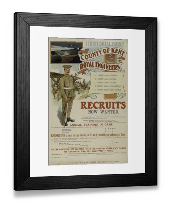 Framed Print : Recruitment Poster - British Military Framed Print : Recruitment Poster - British Military