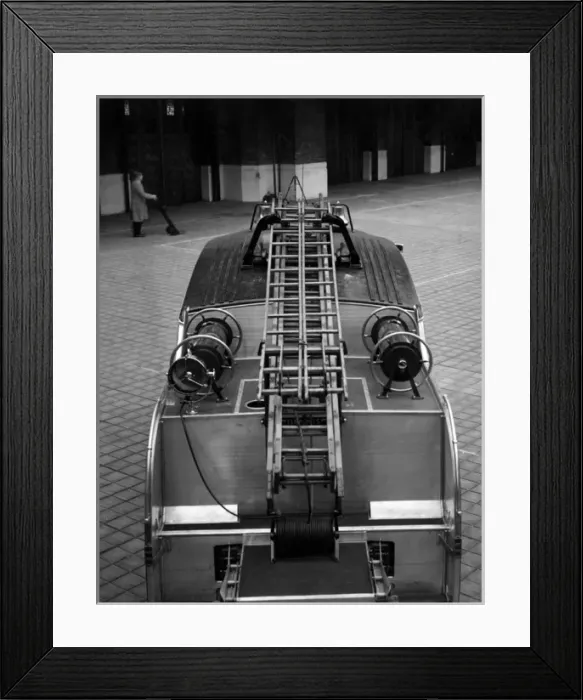 Framed Print : LFB Dennis fire engine (back view) Framed Print : LFB Dennis fire engine (back view)