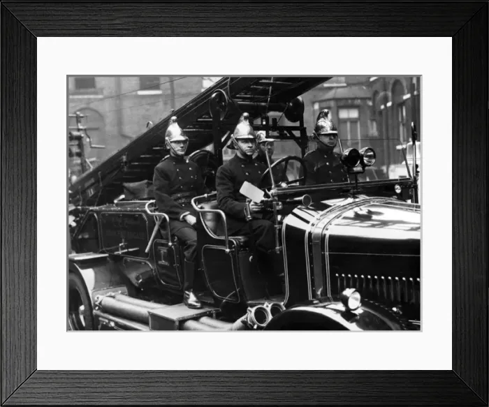 Framed Print : LFB crew on motorised vehicle Framed Print : LFB crew on motorised vehicle