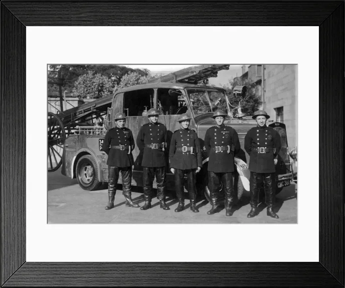 Framed Print : NFS firefighting crew with enclosed pump vehicle Framed Print : NFS firefighting crew with enclosed pump vehicle
