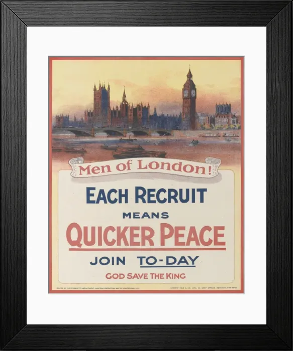 Framed Print : British Military Recruitment Poster, WW1 Framed Print : British Military Recruitment Poster, WW1