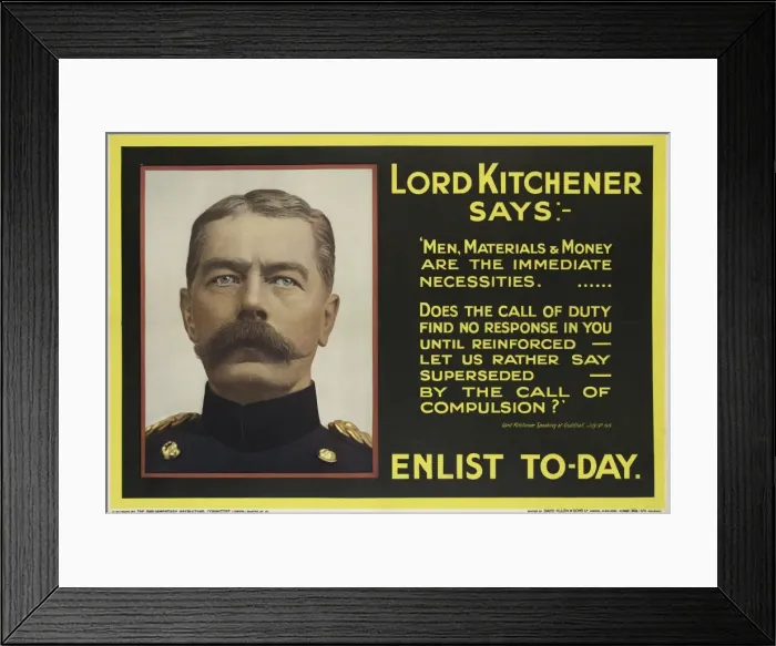 Framed Print : British Military Recruitment Poster, WW1 Framed Print : British Military Recruitment Poster, WW1