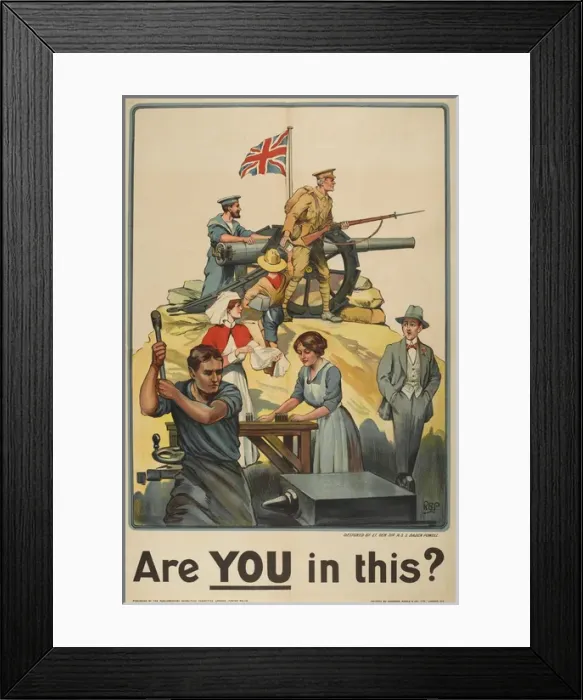 Framed Print : British Military Recruitment Poster, WW1 Framed Print : British Military Recruitment Poster, WW1