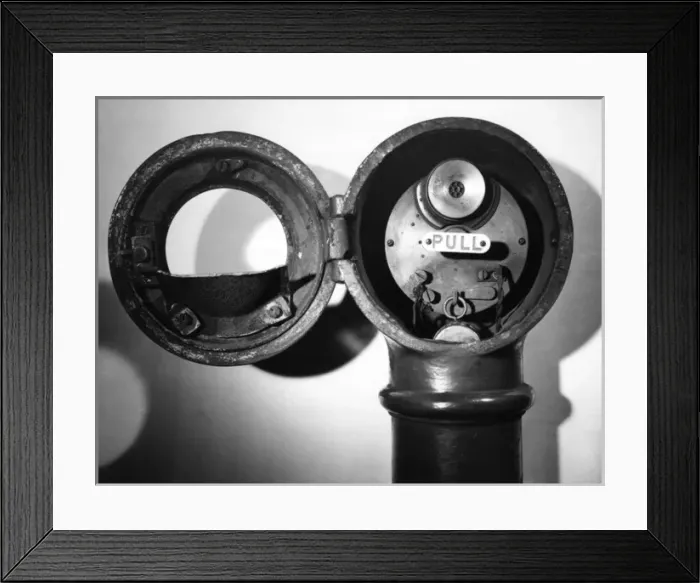 Framed Print : Browns fire alarm head (open) Framed Print : Browns fire alarm head (open)