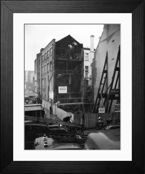 Framed Print : Fire at construction site, Oxford Street, London Framed Print : Fire at construction site, Oxford Street, London