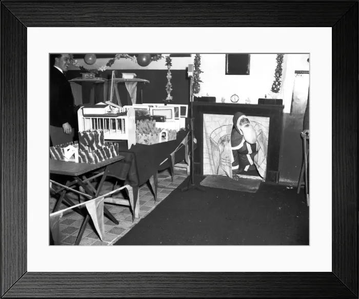 Framed Print : Father Christmas arriving, Soho Fire Station, London Framed Print : Father Christmas arriving, Soho Fire Station, London