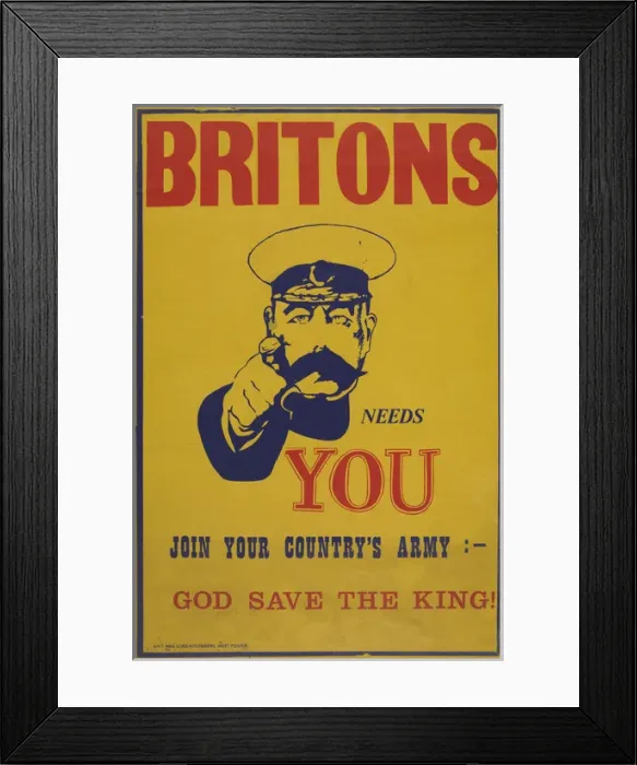 Framed Print : British Military Recruitment Poster, WW1 Framed Print : British Military Recruitment Poster, WW1