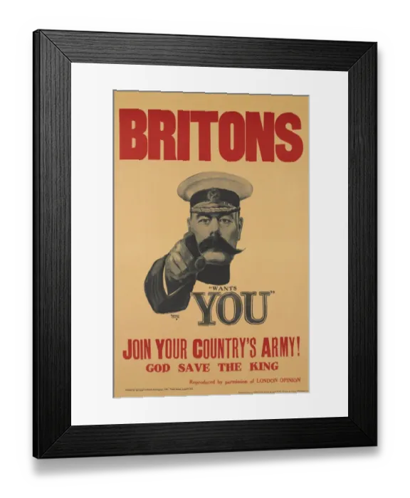 Framed Print : British Military Recruitment Poster, WW1 Framed Print : British Military Recruitment Poster, WW1