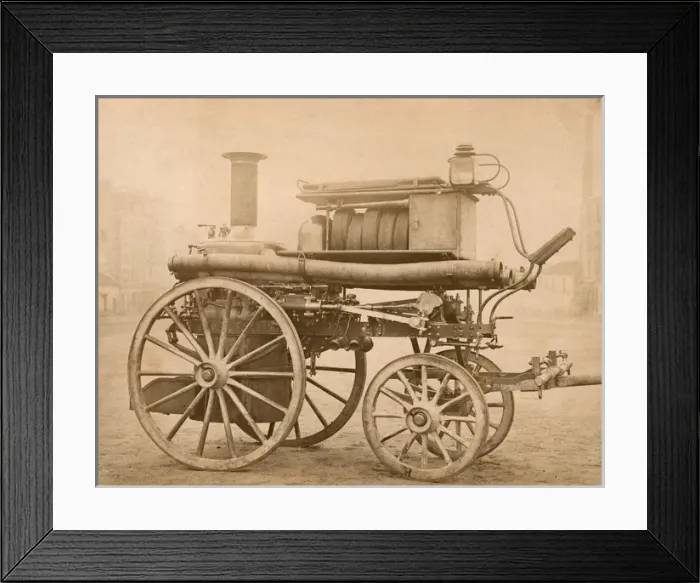 Framed Print : Steam-operated fire pump, Paris Framed Print : Steam-operated fire pump, Paris