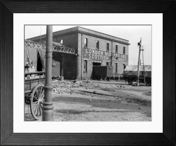 Framed Print : LMS building damaged by fire, Millwall, London Framed Print : LMS building damaged by fire, Millwall, London
