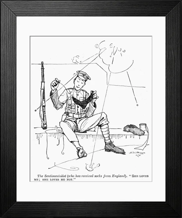 Framed Print : Knitting humour, WW1 Framed Print : Knitting humour, WW1