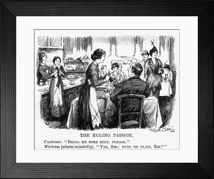Framed Print : Knitting humour, WW1 Framed Print : Knitting humour, WW1