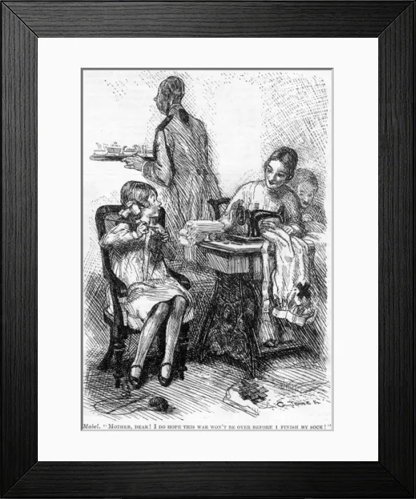 Framed Print : Knitting humour, WW1 Framed Print : Knitting humour, WW1