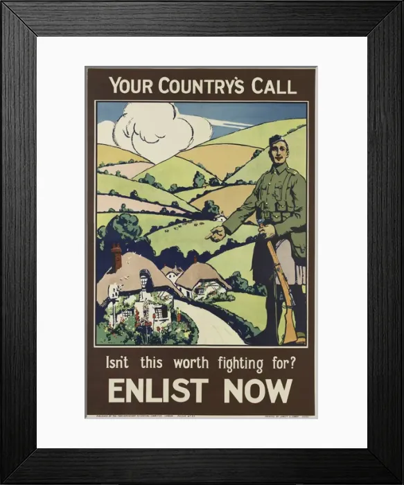 Framed Print : British Military Recruitment Poster, WW1 Framed Print : British Military Recruitment Poster, WW1
