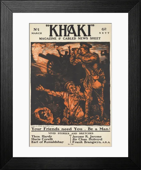 Framed Print : Magazine and news sheet cover, Khaki, WWI Framed Print : Magazine and news sheet cover, Khaki, WWI