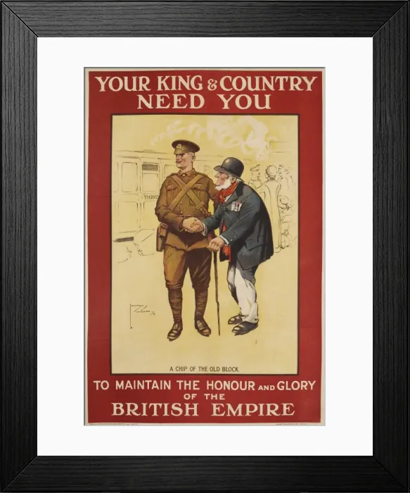 Framed Print : British Military Recruitment Poster, WW1 Framed Print : British Military Recruitment Poster, WW1