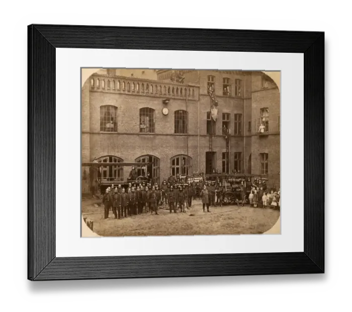 Framed Print : Three fire engines and crews, Hamburg, Germany Framed Print : Three fire engines and crews, Hamburg, Germany