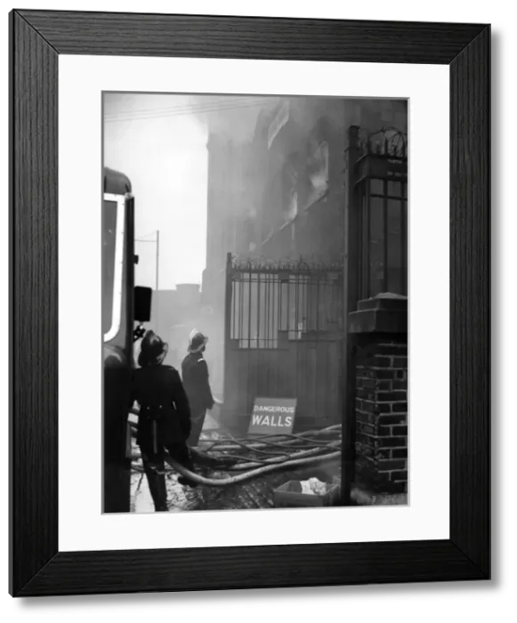 Framed Print : Firefighters in action, Miles Street, Vauxhall, SW8 Framed Print : Firefighters in action, Miles Street, Vauxhall, SW8