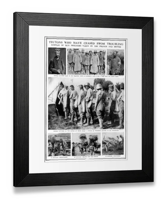 Framed Print : German prisoners line up to be vaccinated, WW1 Framed Print : German prisoners line up to be vaccinated, WW1