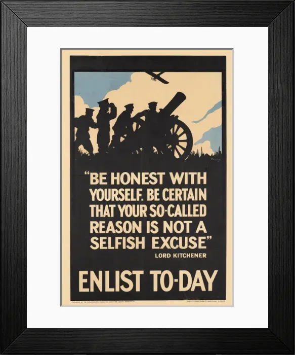 Framed Print : British Military Recruitment Poster, WW1 Framed Print : British Military Recruitment Poster, WW1