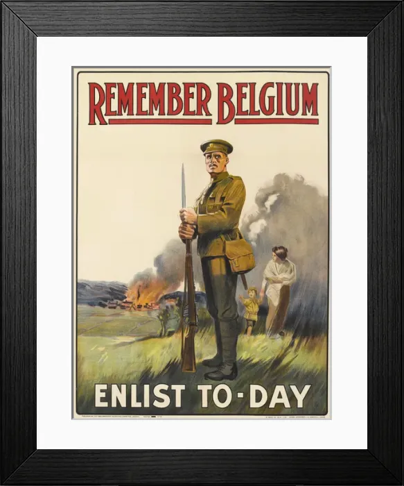 Framed Print : British Military Recruitment Poster, WW1 Framed Print : British Military Recruitment Poster, WW1