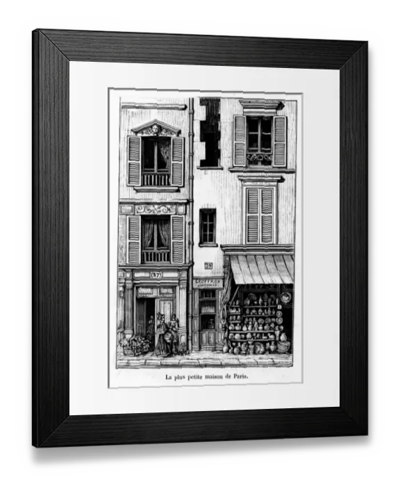 Framed Print : Paris, France - General View, The Smallest House Framed Print : Paris, France - General View, The Smallest House